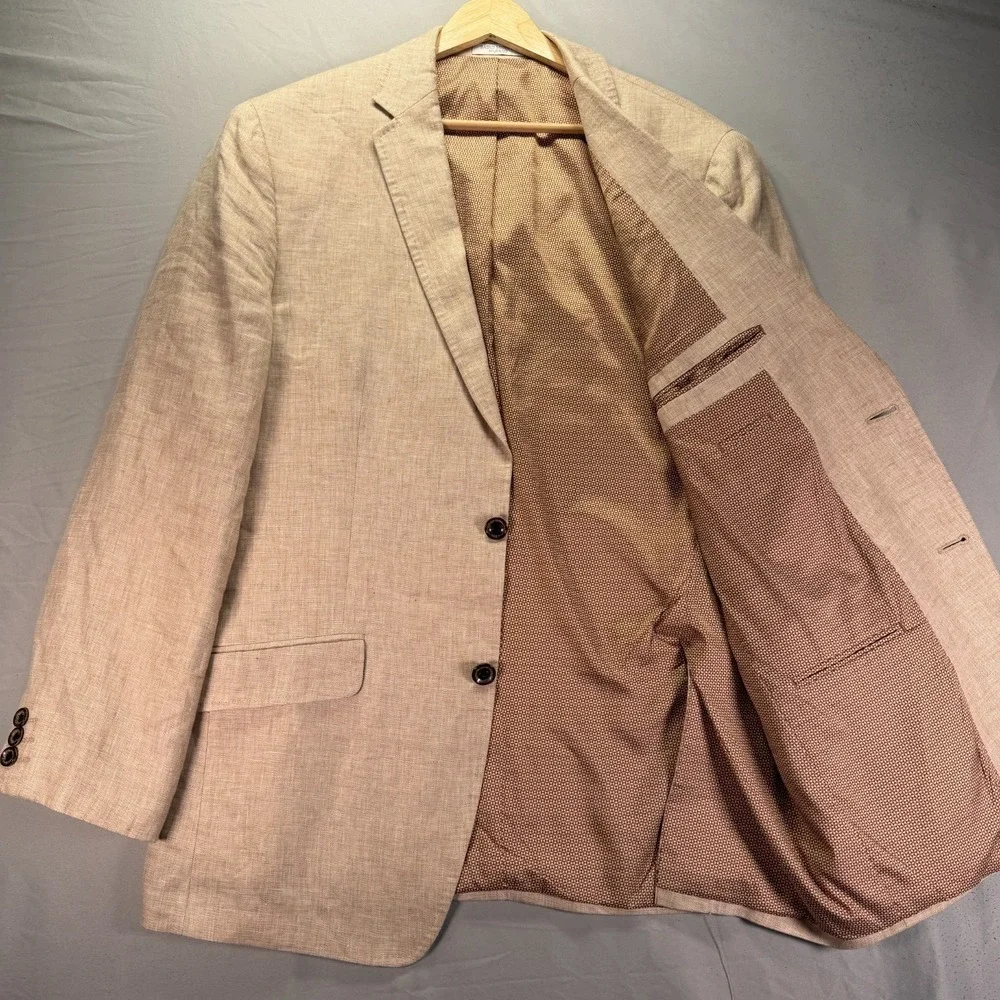 Baird McNutt Murano Linen Suit Blazer Jacket Large Trousers 36x28 Classic Fit